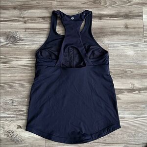 Lululemon Final Lap Tank Midnight Navy Size 10 Built In Bra Running Tank
